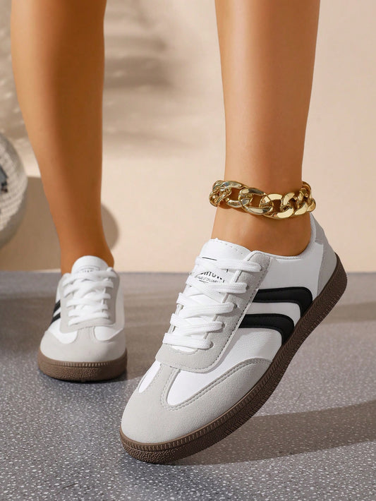Waterproof Round Toe Comfortable White Sneakers