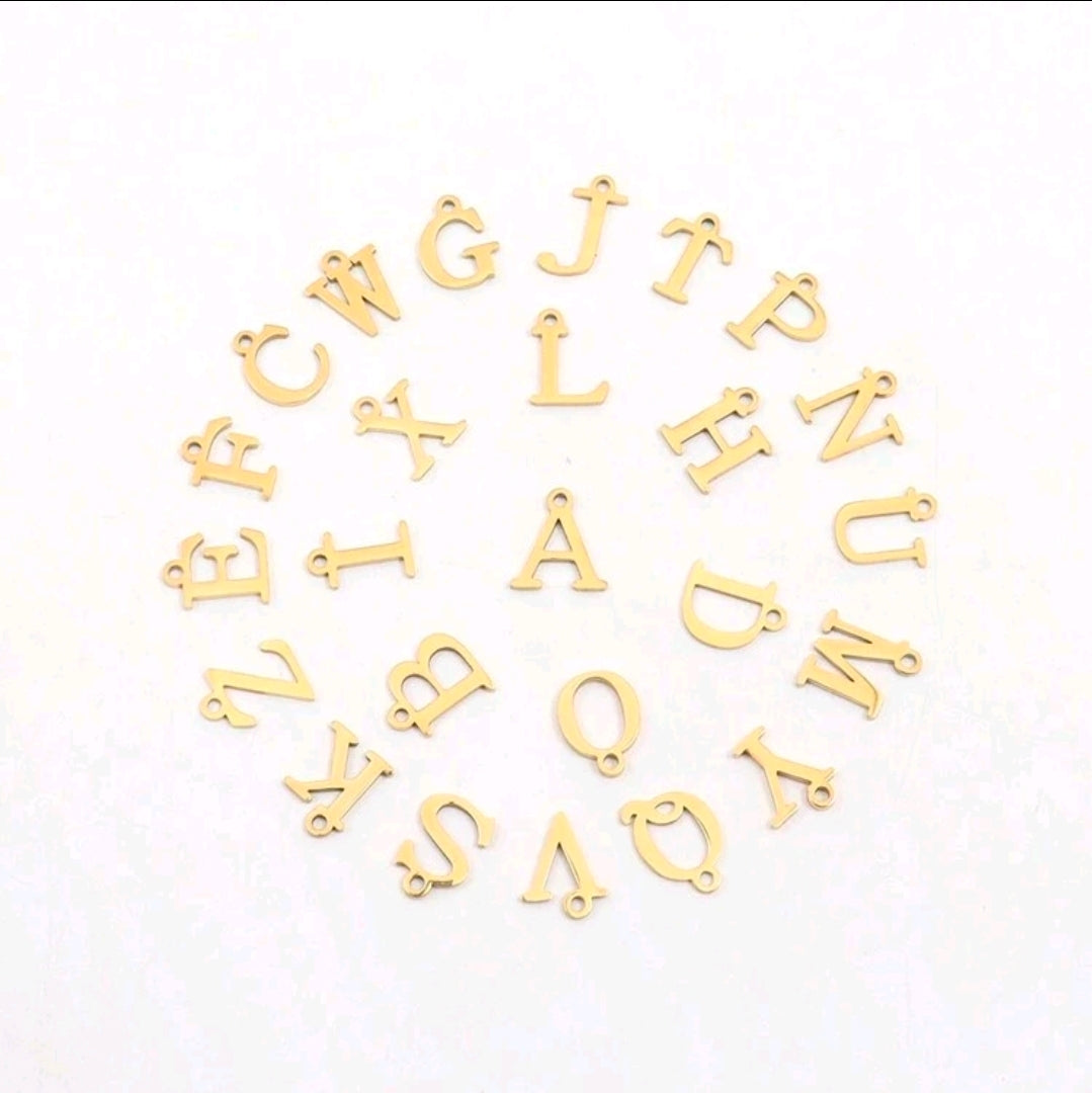 1pc Initial Pendant Stainless Steel Necklace Letter "R"