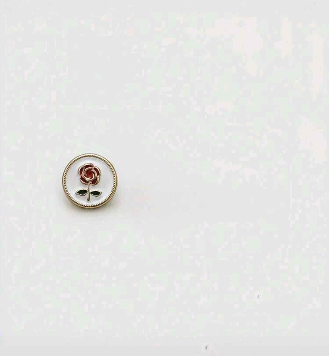 5pcs/12mm Elegant Rose Design Metal Buttons