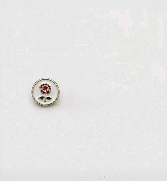 5pcs/12mm Elegant Rose Design Metal Buttons