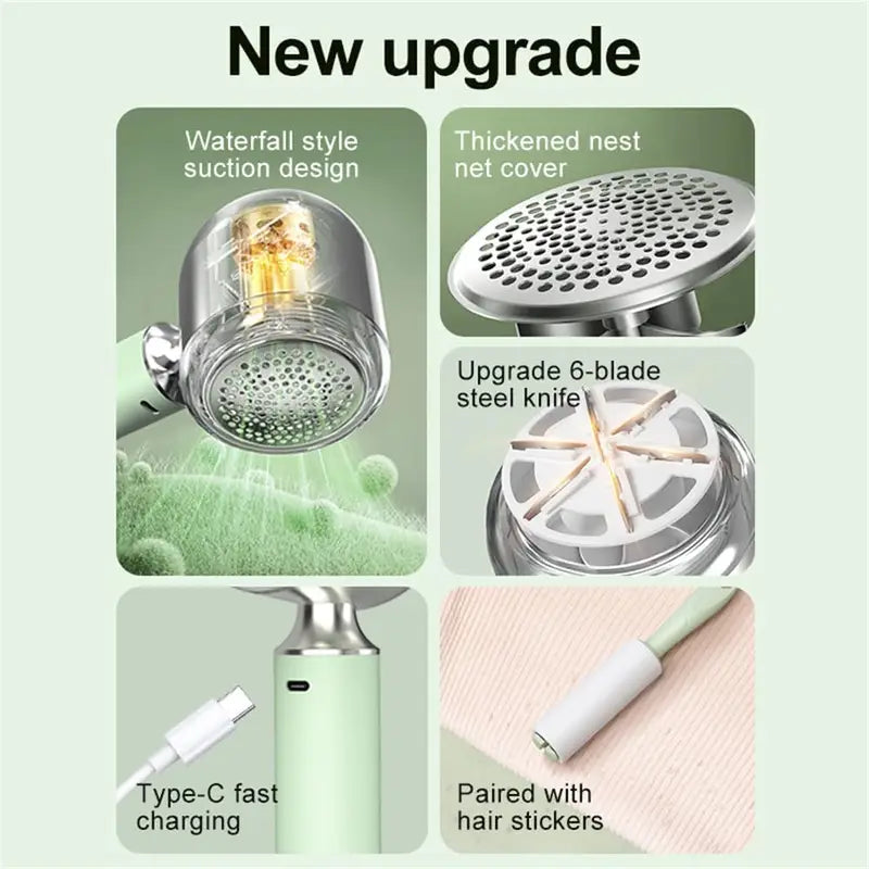 Electric Lint Remover(With A Brush) Portable Fabric Shaver Type C Rechargeable