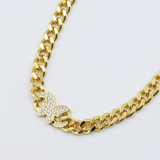 Golden Butterfly Chain Necklace