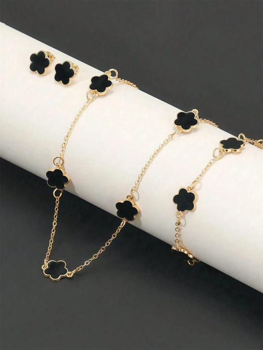 4pcs Clover Jewelry Set