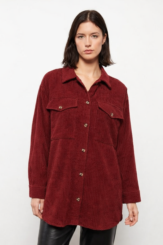 Burgundy Corduroy Overshirt